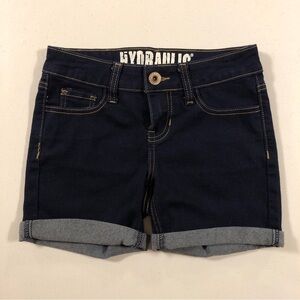 Hydraulic Jeans Junior’s Stretch Dark Blue Cuffed Denim Shorts size 1/2